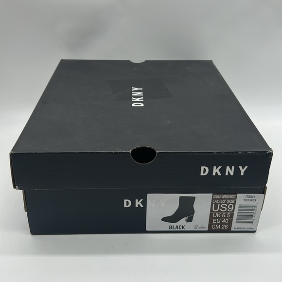 DKNY Cavale Square Toe Heeled Sock Boots Black Size 9 NWT - Picture 8 of 10